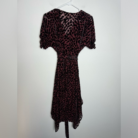DIANE VON FURSTENBERG KATHERINE WRAP Merlot Animal Leopard print - Picture 5 of 12